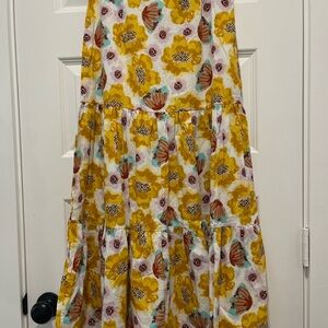 Floral Yellow Maxi Skirt